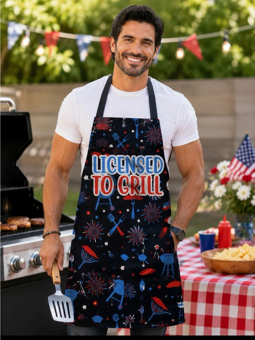 Men and Women Apron Navy, and Light Blue with Pocket 2 Pieces $13